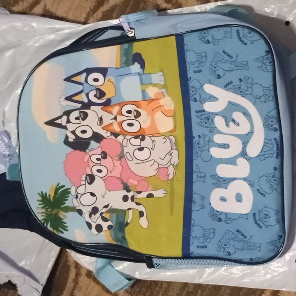 Bluey Kids Cartoon Character Backpack - Blue